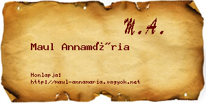 Maul Annamária névjegykártya